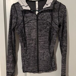 Lulu lemon Black and White Zip-Up Hoodie